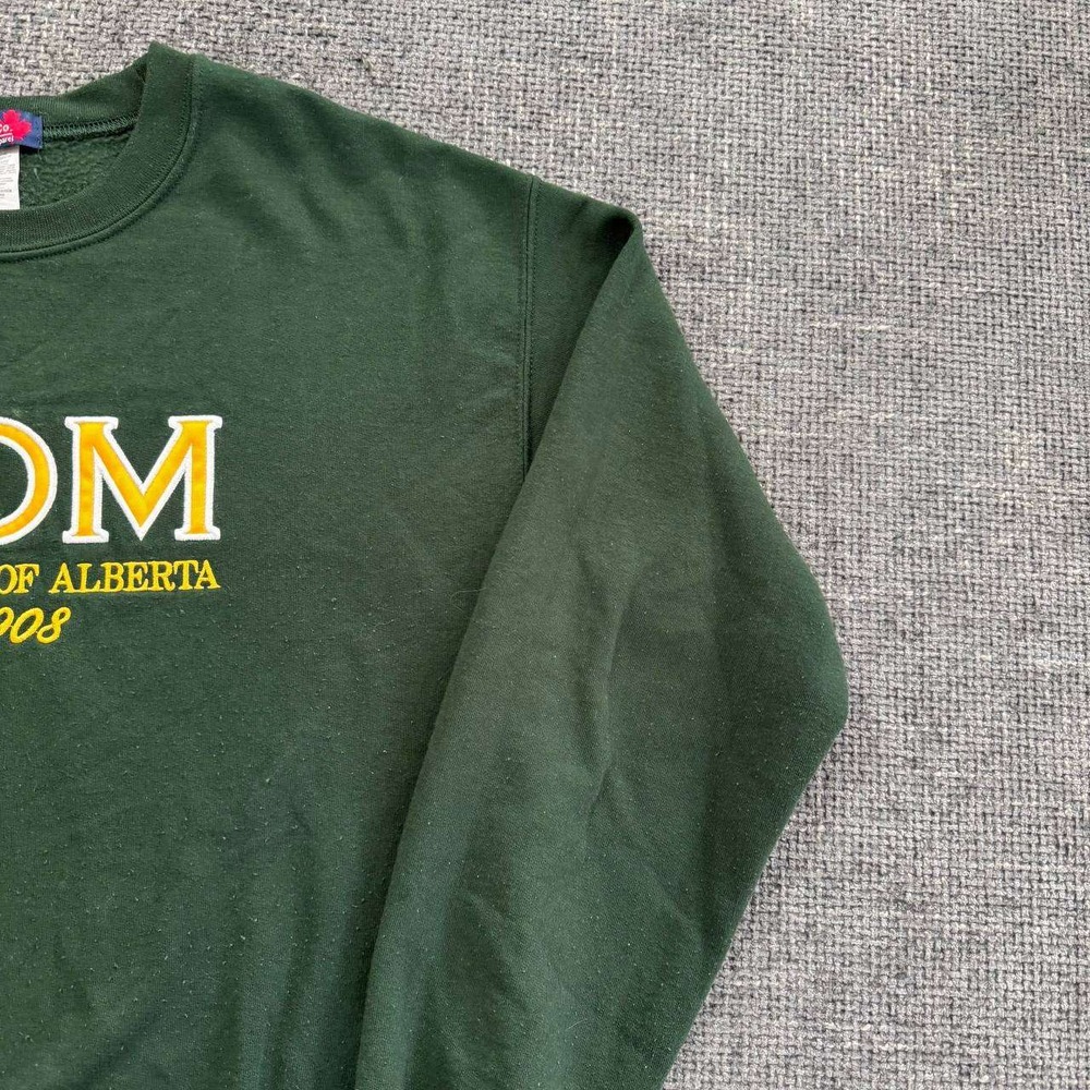 Gildan MOM Sweatshirt Womens Large Green Varsity Embroidered Crewneck Pullover - Picture 3 of 9